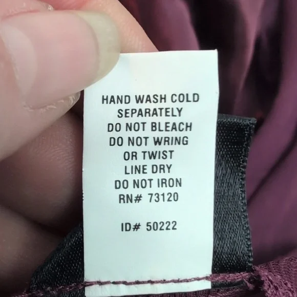 Vintage Romantic Dark Mulberry Satin Slip Gown Frederick's of Hollywood Large - Picture 12 of 12